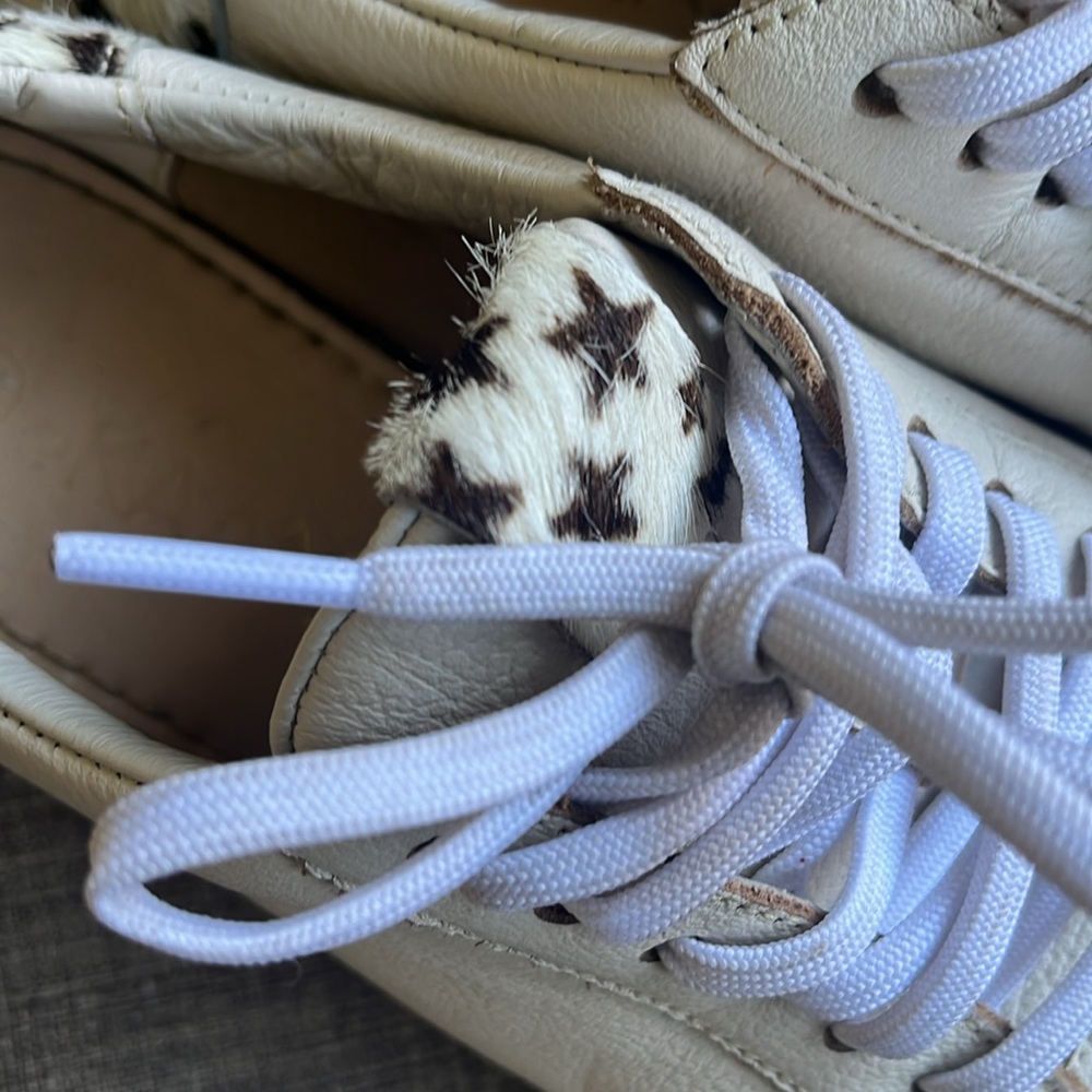 Kannas White Leather & Fur Shoes with Stars Size 7 - Picture 4 of 8